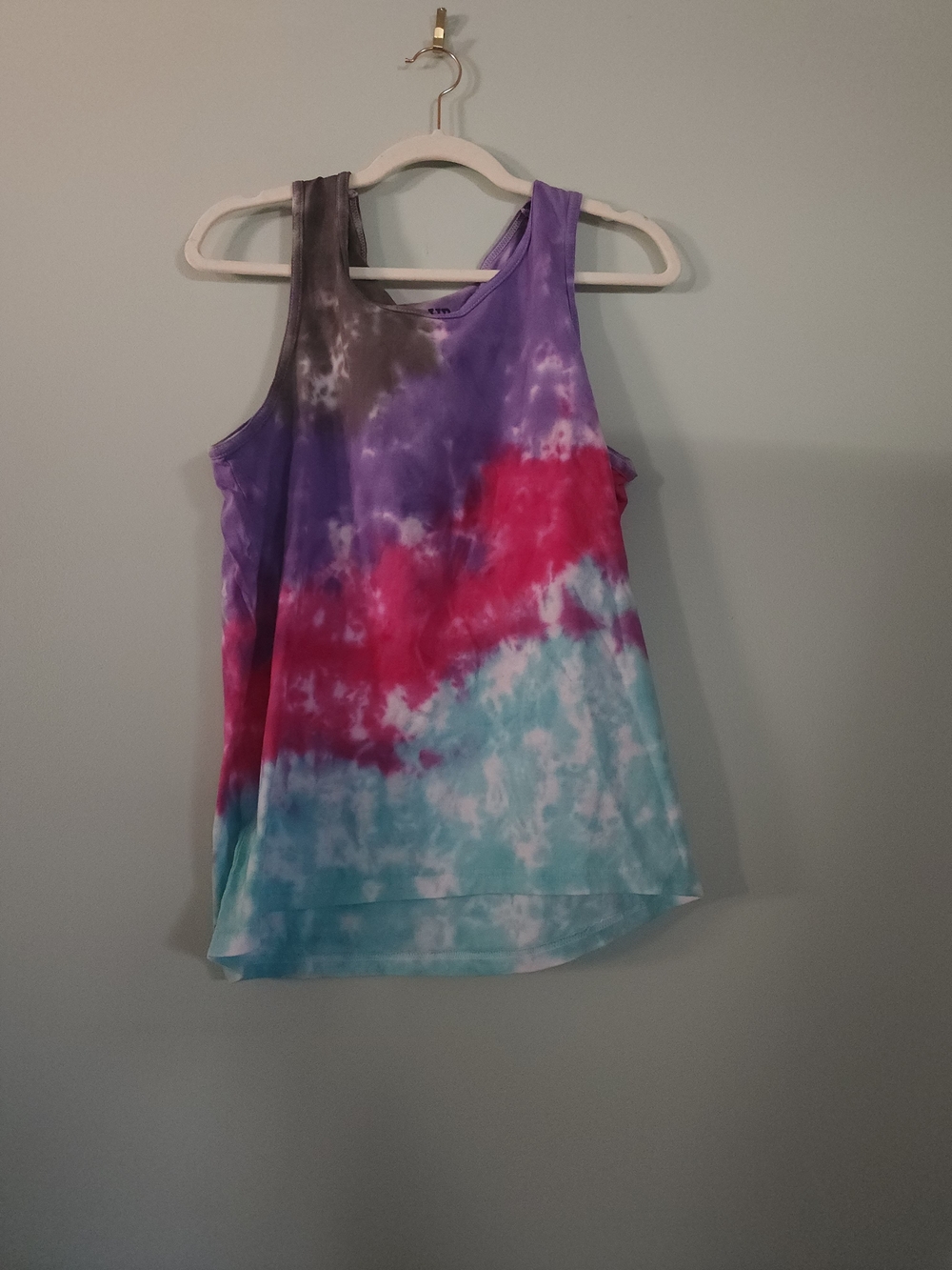 Chin Up Apparel Tie-Dye Tank Top in Purple, Pink, Teal, Black